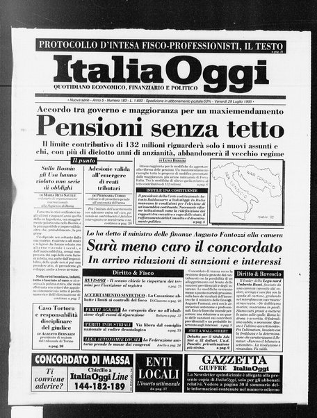 Italia oggi : quotidiano di economia finanza e politica